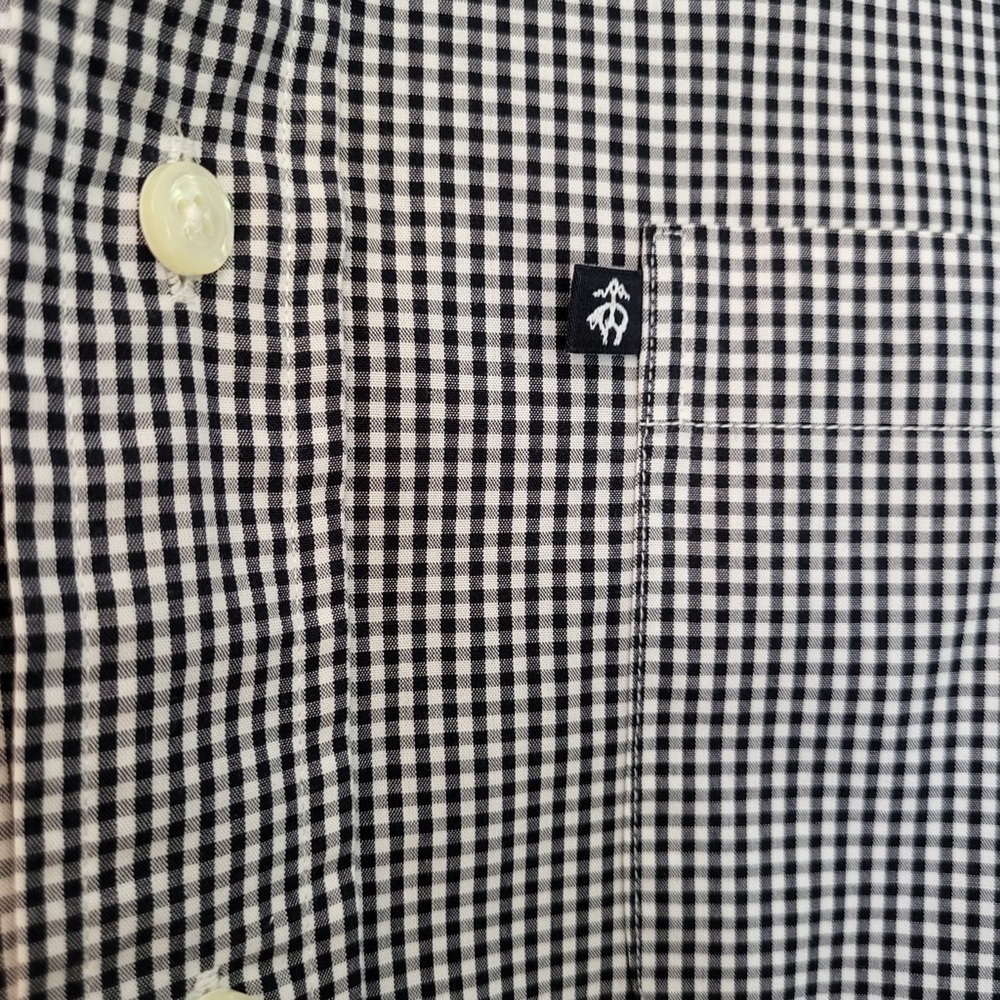 Men's Black and White Checkered Shirt Brooks Brothers medium - Picture 4 of 4